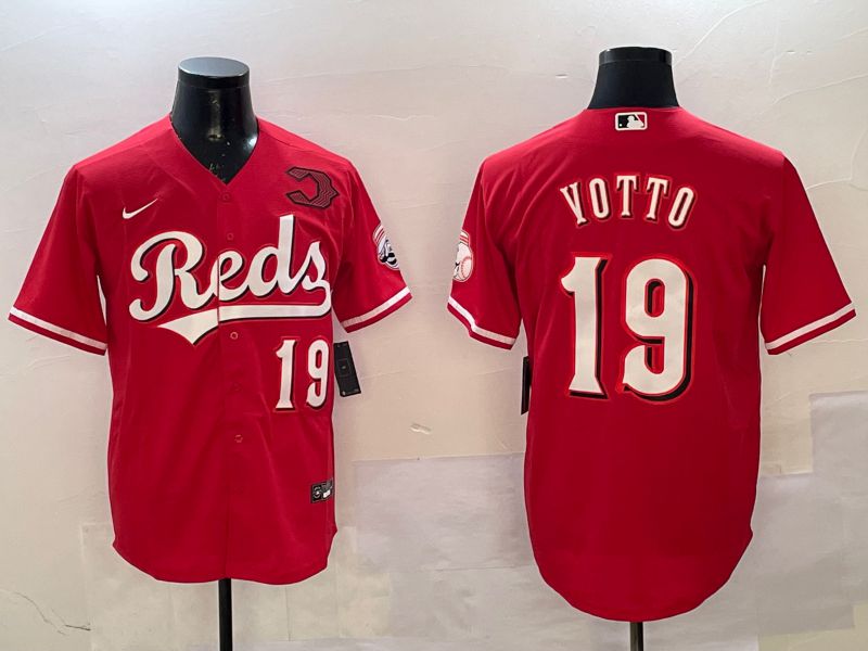 Men Cincinnati Reds #19 Votto Red Game Nike 2025 MLB Jersey style 2->cincinnati reds->MLB Jersey